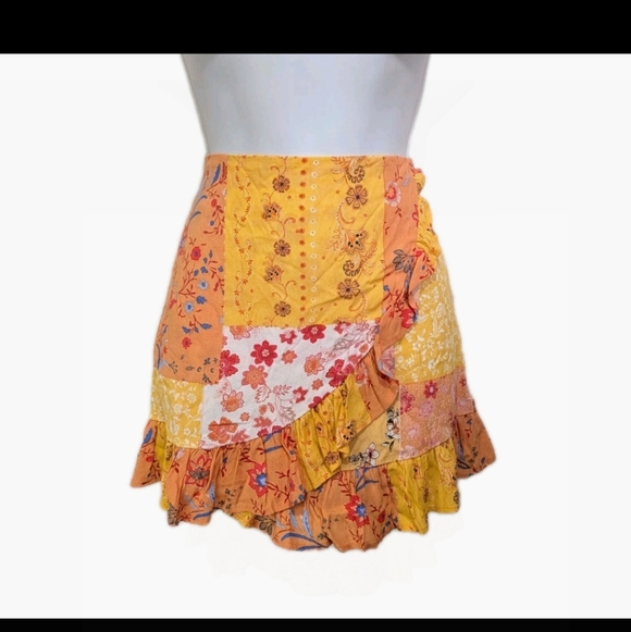 Forever 21 Dresses & Skirts - Forever 21 Patchwork Mini Skirt S Cottagecore Whimsical Prairie Sk1 7700